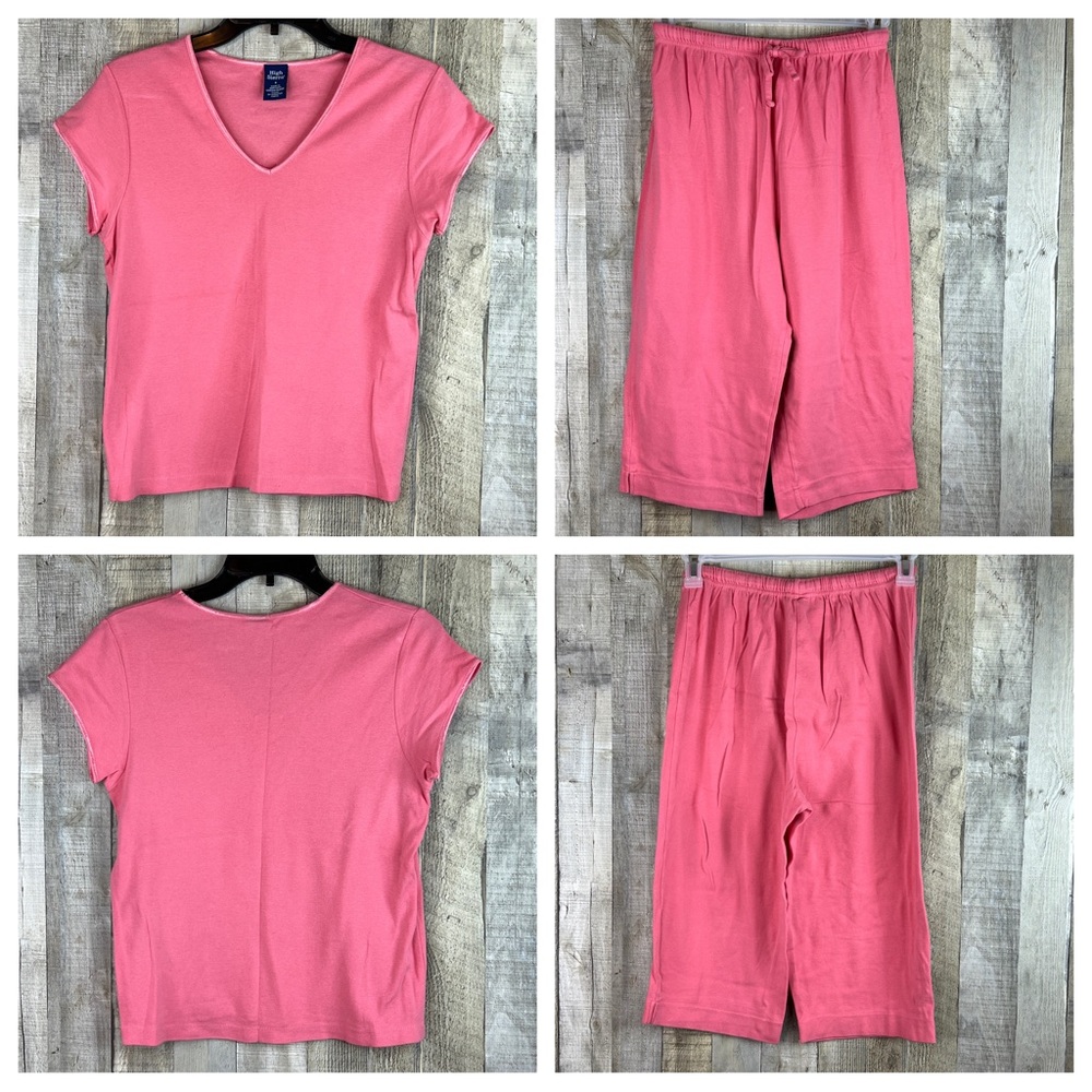 High Sierra Size Small 2-Pc. Set Short Sleeve V-Neck Top & Capri Length pj’s